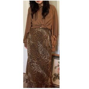 Vintage boho leopard skirt